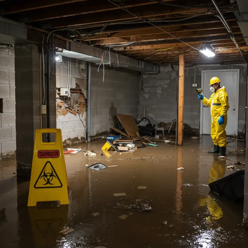 Flooded Basement Electrical Hazard in Saint Joseph County, MI Property